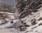 Gustave Courbet Injured deer in the snow oil